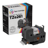 Compatible Brother TZe261 Black on White 1 1/2" Tape