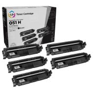 5 pack Compatible Canon 051H HY Black Toner Cartridge, 2169C001