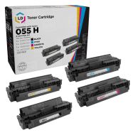Compatible Canon 055H High Yield Set of 4 (BK/C/M/Y) Toner Cartridges with Chips