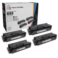 Compatible Canon 055 Set of 4 (BK/C/M/Y) Toner Cartridges with Chips