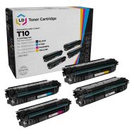 Set of 4 Remanufactured Canon T10 High Yield  Toner Cartridge: Black, Cyan, Magenta, Yellow