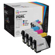 Set of 4 Remanufactured Epson T212XL High Yield Ink Cartridge  (Black, Cyan, Magenta, Yellow)