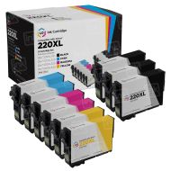 Set of 9 Epson 220XL HY Remanufactured Ink Cartridges: 3 Black & 2 each of Cyan, Magenta, Yellow