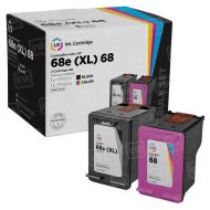 Remanufactured HP 68e Black & HP 68 Tri-Color Ink Cartridge Set