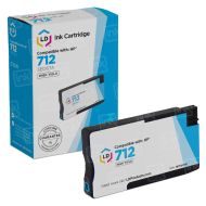 Remanufactured HP 712 Cyan Inkjet Cartridge, 3ED67A