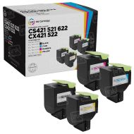 Set of 4 Lexmark Compatible Extra High Yield CS421/521/622 & CX421/522/622/625 Laser Toner Cartridge