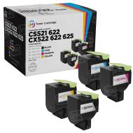 Set of 4 Lexmark Compatible Ultra High Yield CS521/622 & CX522/622/625 Laser Toner Cartridge 