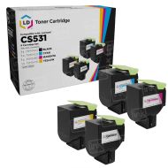 Set of 4 Lexmark Remanufactured CS531 High Yield Toner Cartridges (Black, Cyan, Magenta, Yellow)