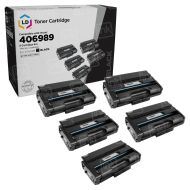 5 pack of Ricoh Remanufactured 406989 Extra High Yield Black Toner Cartridge
