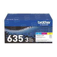Brother OEM TN635 (1 of each Cyan Magenta and Yellow) 3-Pack Toner Cartridges