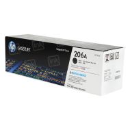 HP Original W2110A Black Toner in Retail Packaging, (206A) with ink level chip