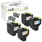Set of 4 Lexmark Compatible 701X Extra High Yield (Black, Cyan, Magenta, Yellow) Laser Toner Cartridge