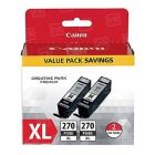 Original Canon 0319C005 (PGI-270XL) Twin Pack, High-Yield Black Ink
