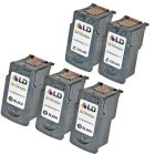 Inkjet Supplies for Canon Printers - Remanufactured Bulk Set of 5 Ink Cartridges 3 Black Canon PG-210 (2974B001) and 2 Color Canon CL-211 (2976B001)