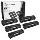 5 Pack of Canon Compatible 125 Black Toners