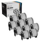 Comp Brother DK2205 2.4"x100' Black on White Paper Tape 10-Pack
