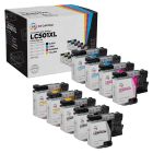 9-Pack Compatible Brother LC501XL High Yield Ink Cartridges (3 Black, 2 each Cyan, Magenta, Yellow)