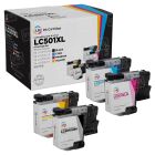 Set of 4 Compatible Brother LC501XL High Yield Ink Cartridges (Black, Cyan, Magenta, Yellow)