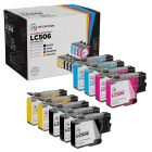9-Pack Compatible Brother LC506 Standard Yield Ink Cartridges:  3 Black and 2 Each of Cyan, Magenta & Yellow