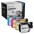 Compatible Brother Set of 4 LC506XXL High Yield Ink Cartridges: 1 Each of Black, Cyan, Magenta & Yellow