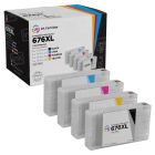 Remanufactured 676XL 4 Piece Set of Ink for Epson