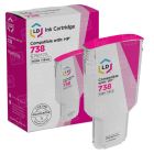 Remanufactured HP 738 Magenta (300ml) Ink Cartridge (676M7A)