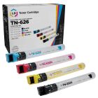 Set of 4 Compatible Konica Minolta TN-626 (Black, Cyan, Magenta, and Yellow) Toners