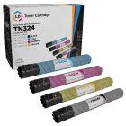Set of 4 Compatible Konica Minolta TN324 Toner Cartridges (Black, Cyan, Magenta, Yellow)