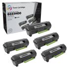 Compatible Lexmark 66S1H00 Black Toner Cartridge High Yield Set of 5