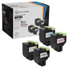 Compatible Lexmark CX410, CX510 HY Set of 4 Toner Cartridges