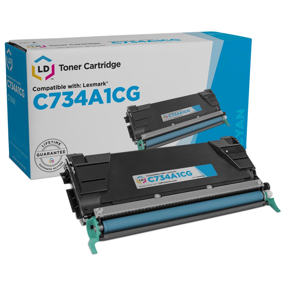 Photos - Ink & Toner Cartridge Lexmark C734 Laser - Compatible Cyan C734A1CG 