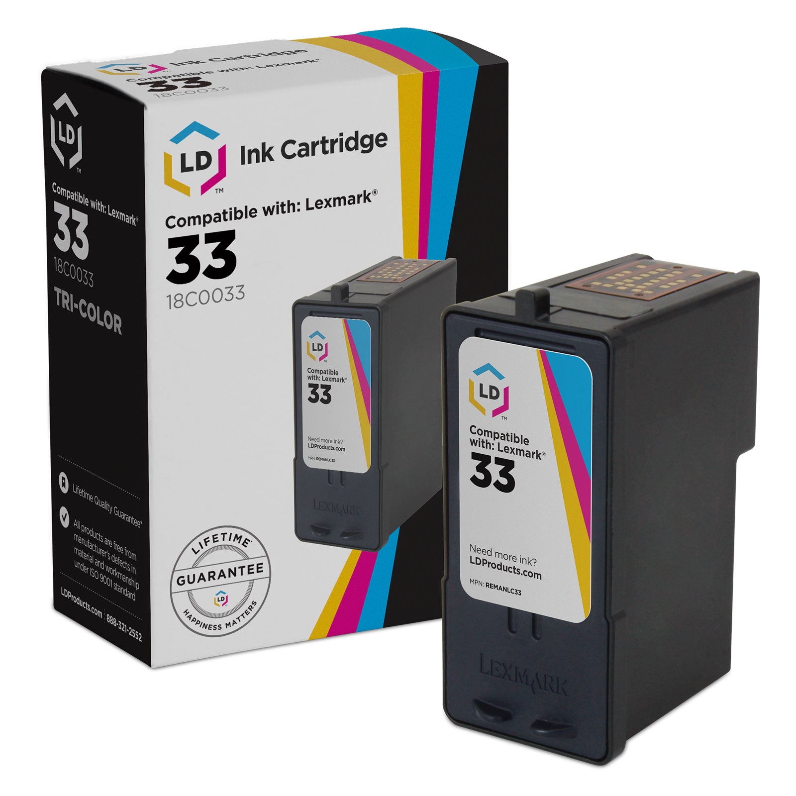 Photos - Ink & Toner Cartridge Lexmark 33 Ink - Remanufactured Color 18C0033 