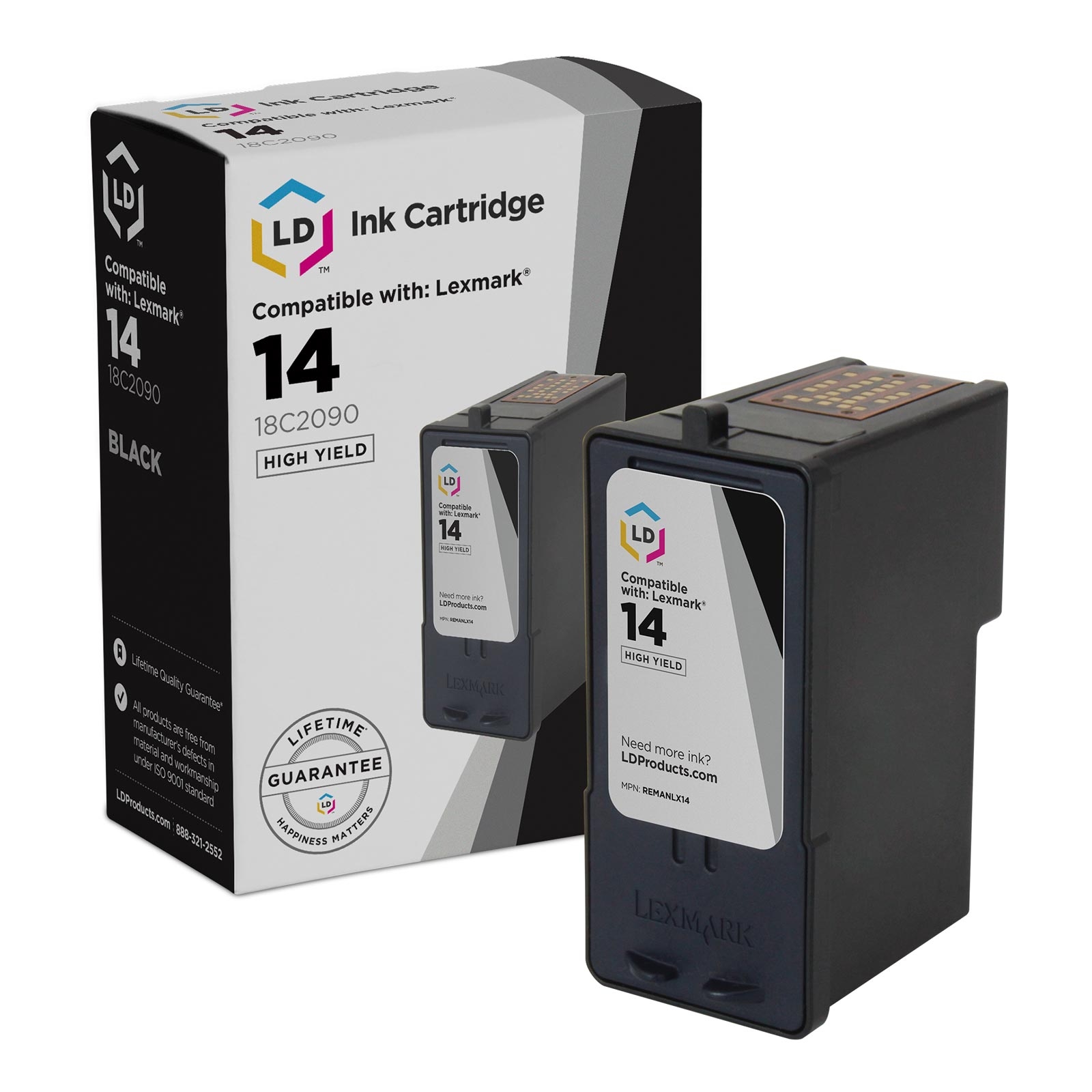 Photos - Ink & Toner Cartridge Lexmark 14 Ink - Remanufactured Black 18C2090 