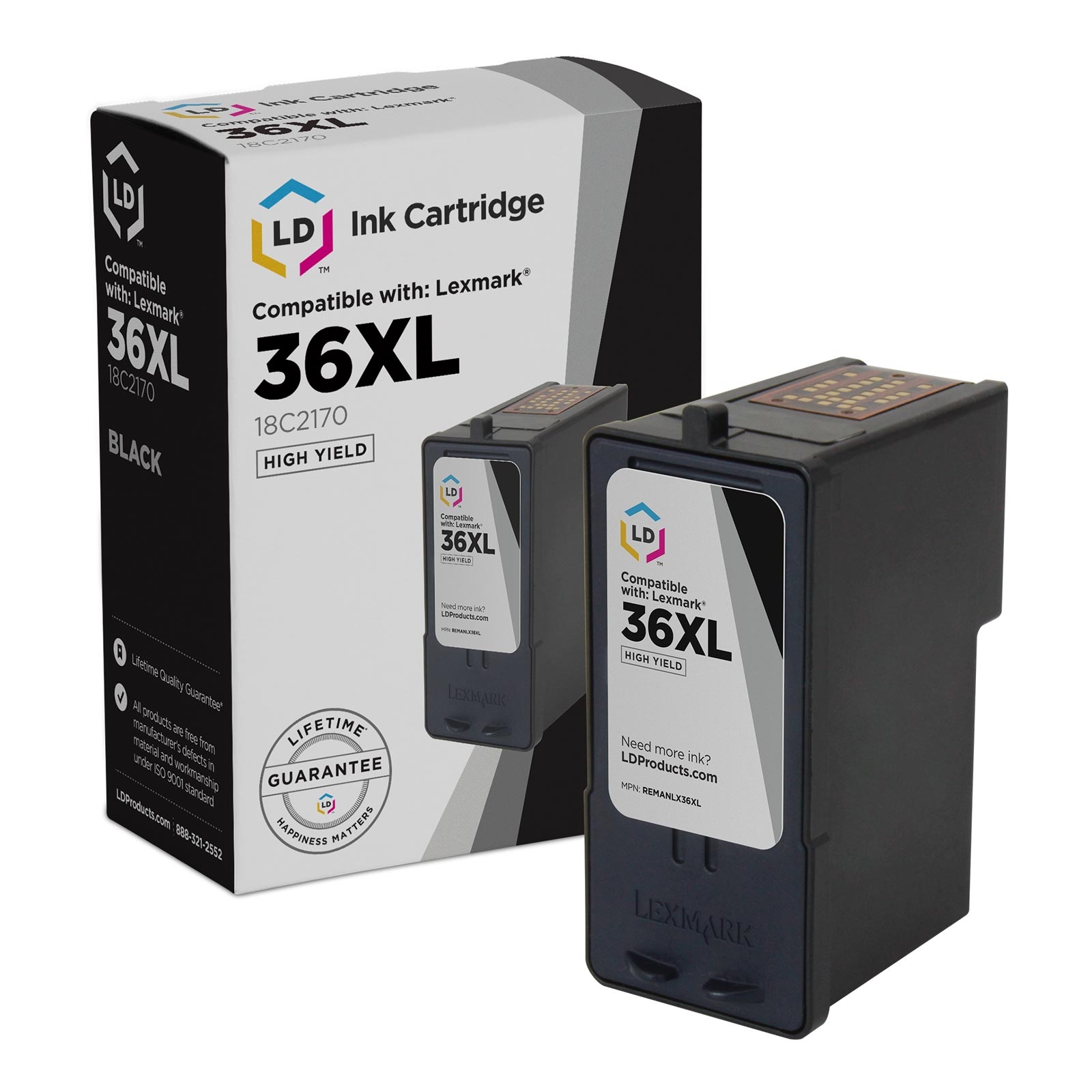 Photos - Ink & Toner Cartridge Lexmark 36XL Ink - Remanufactured HY Black 18C2170 