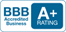 BBB Accredited Business, A+ Rating, 